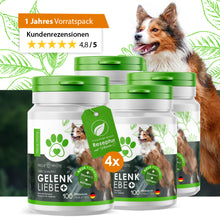 Lade das Bild in den Galerie-Viewer, 1 Jahr Vorratspack - TreuePfote Gelenktabletten für Hunde Gelenkliebe+